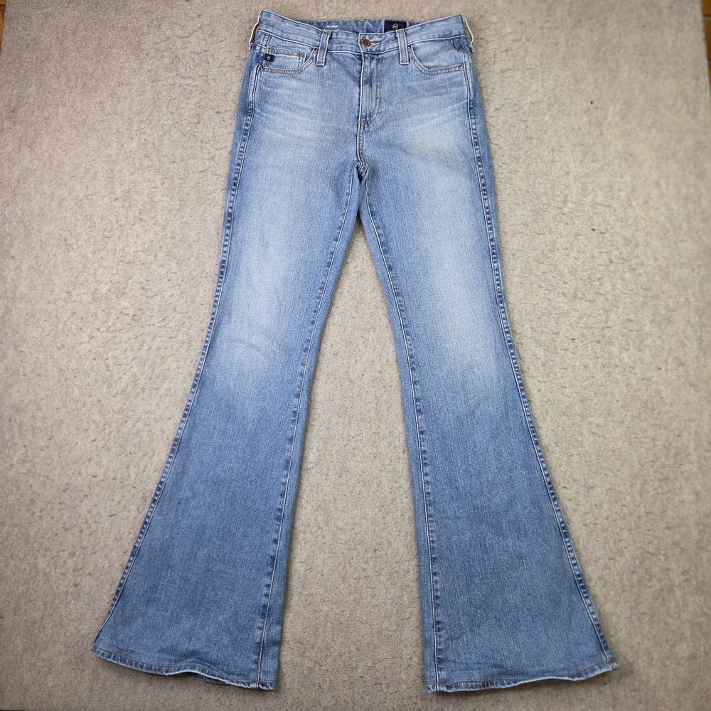 Adriano Goldschmied High Rise Flare Quinne Jeans Womens 27R Blue Light Wash